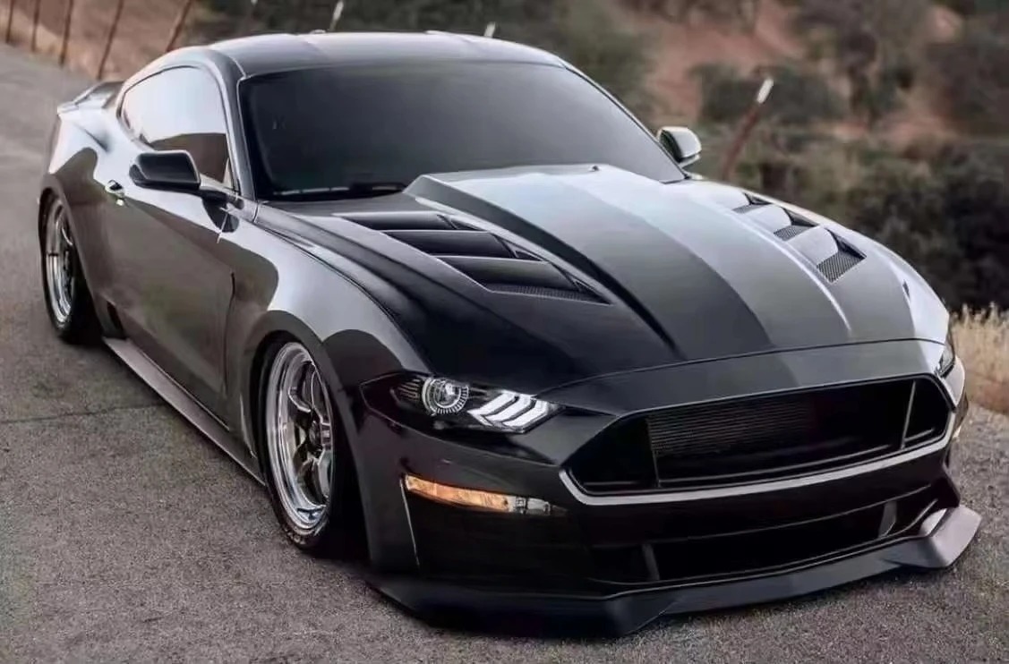 New Carbon Fiber Front Bonnet Engine Hood for 2018-2025 for  Mustang GT EcoBoost  Car Cover with Bolts Included